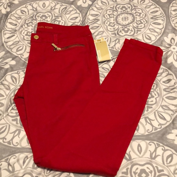 Blood Red Michael Kors Skinny Jeans. - Picture 2 of 3